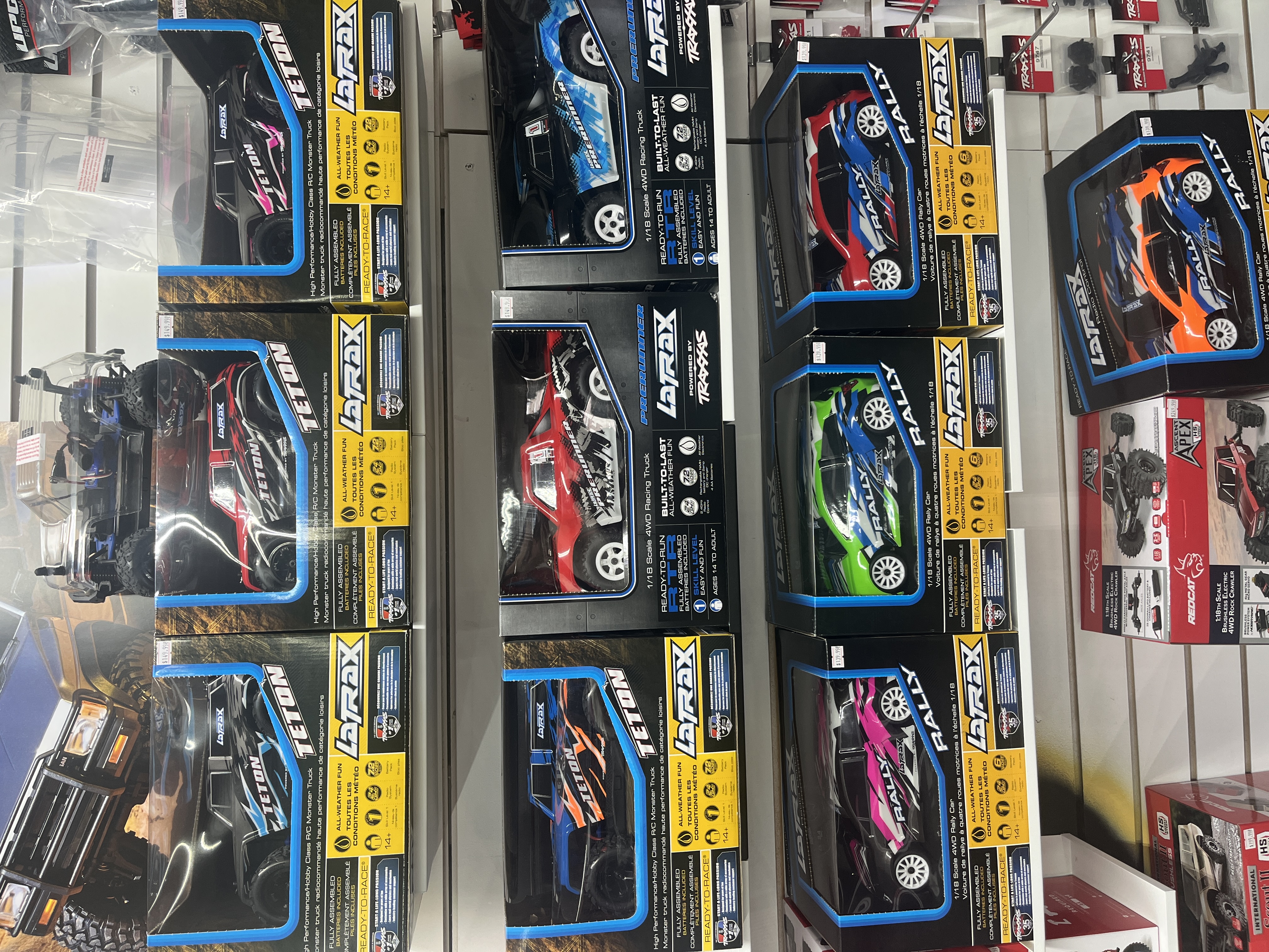 RC parts and accessories on display at SC2NY RC Shop