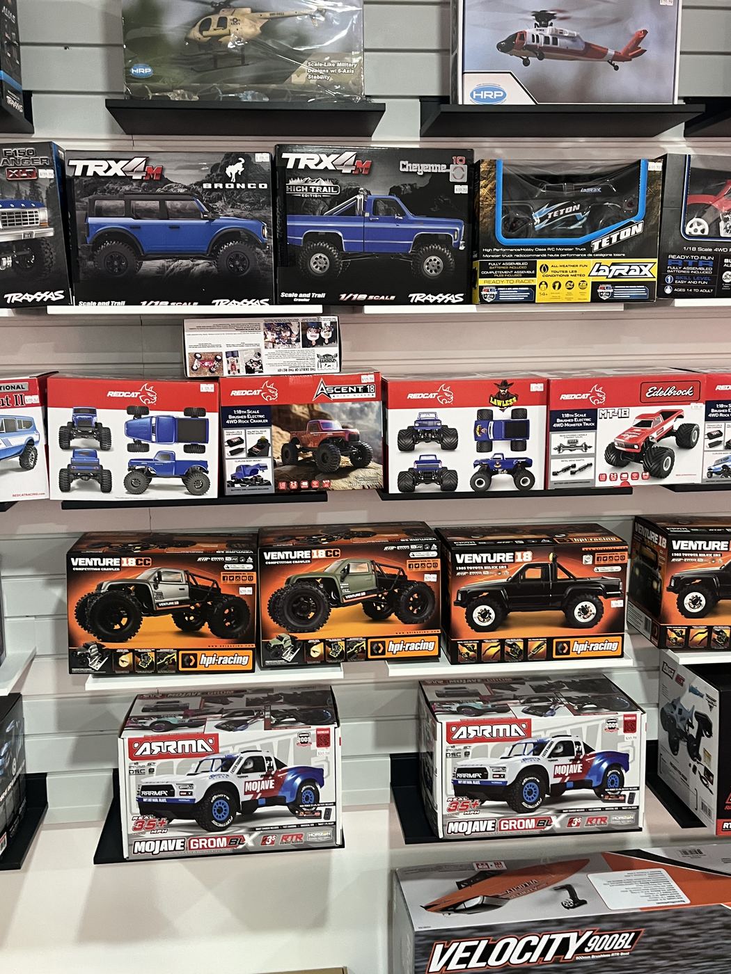 Traxxas TRX-4 crawlers and Arrma RC trucks at SC2NY RC Shop